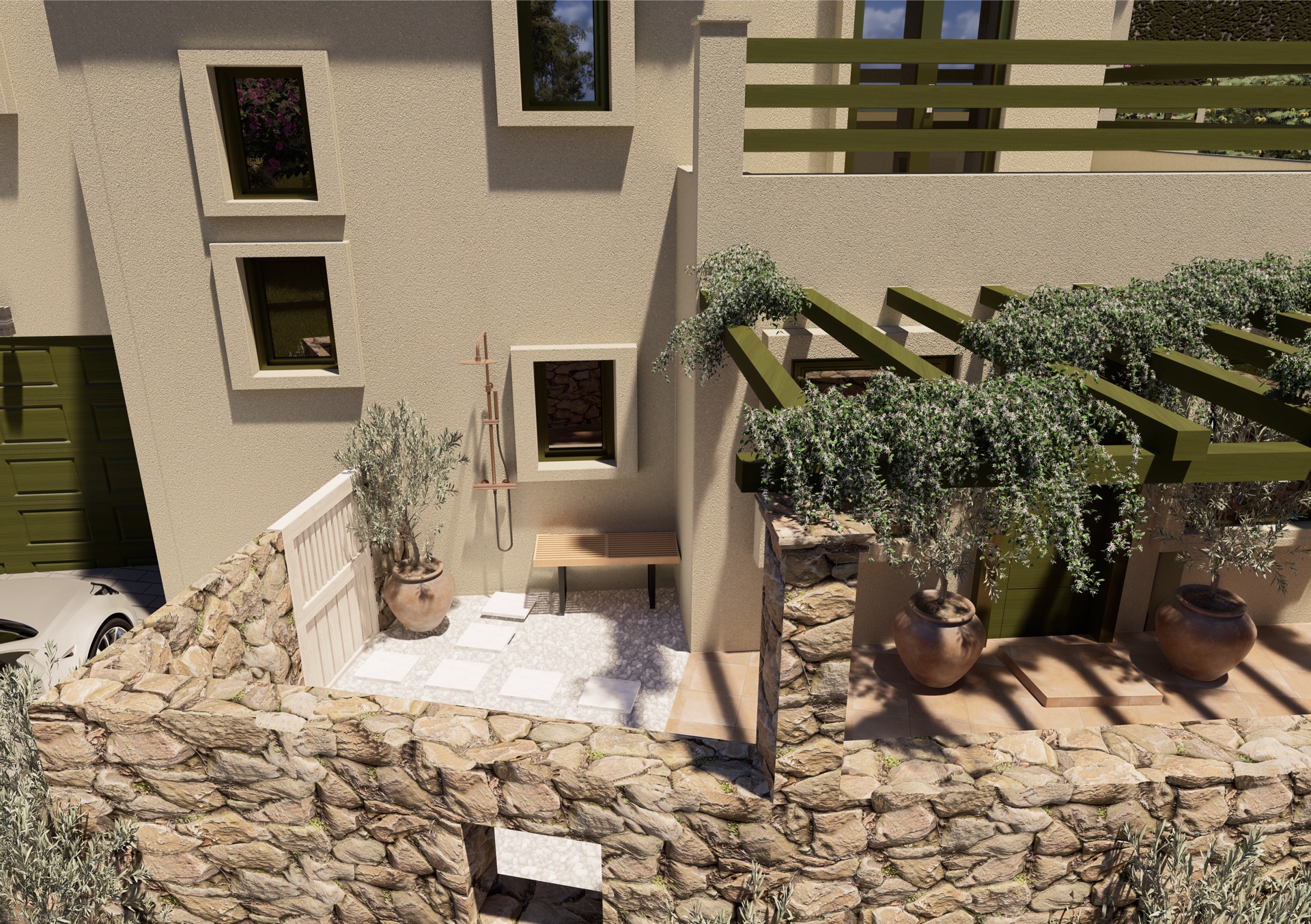 ZEYXIS O.E. - Residence courtyard render